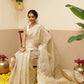 Women's Onam Special Kerla Kasavu Tissue Silk Solid Woven Saree With Brocade Blouse & Pallu
