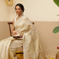 Women's Onam Special Kerla Kasavu Tissue Silk Solid Woven Saree With Brocade Blouse & Pallu