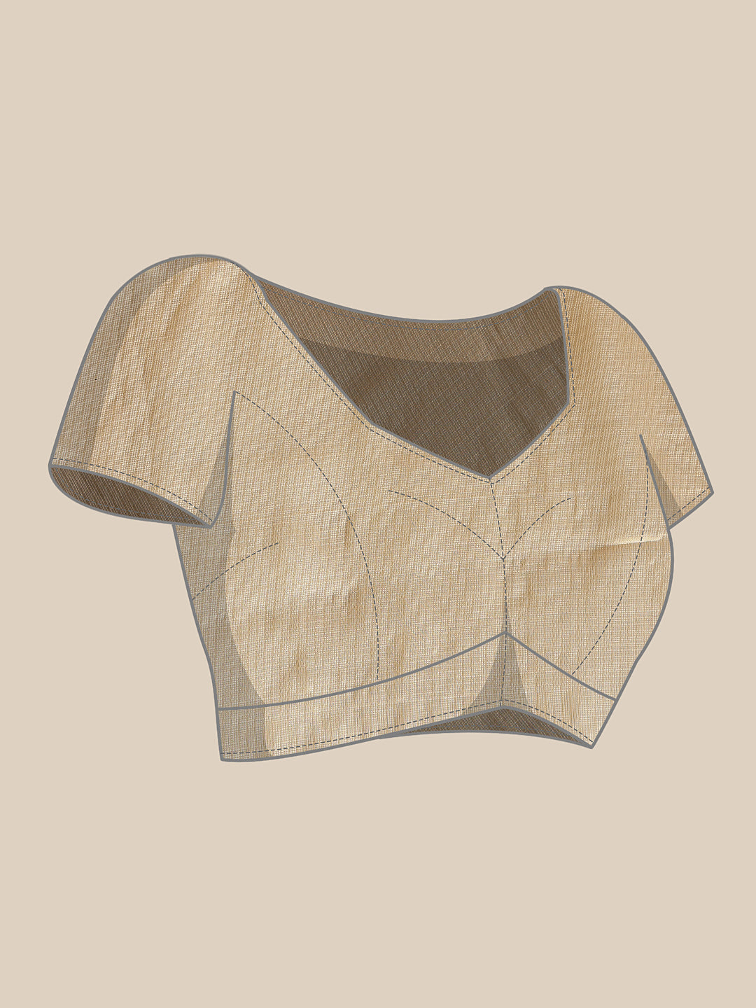 The Royal Cream Solid Muga Silk Saree Embellished With Gota Patti