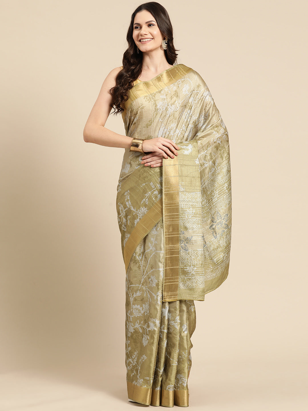 Digital Printed Soft Silk Zari Woven Saree