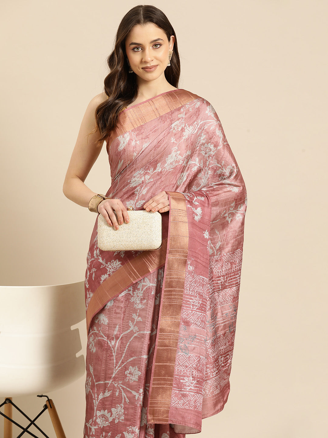 Digital Printed Soft Silk Zari Woven Saree