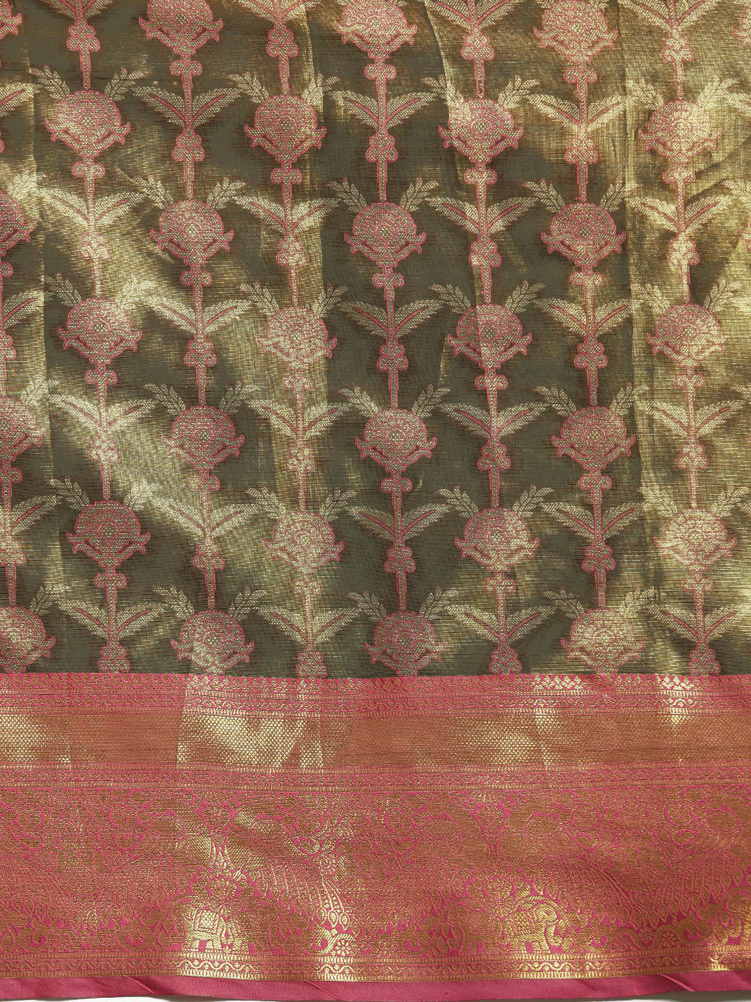 Ethnic Motifs Zari Woven Tissue Silk Saree