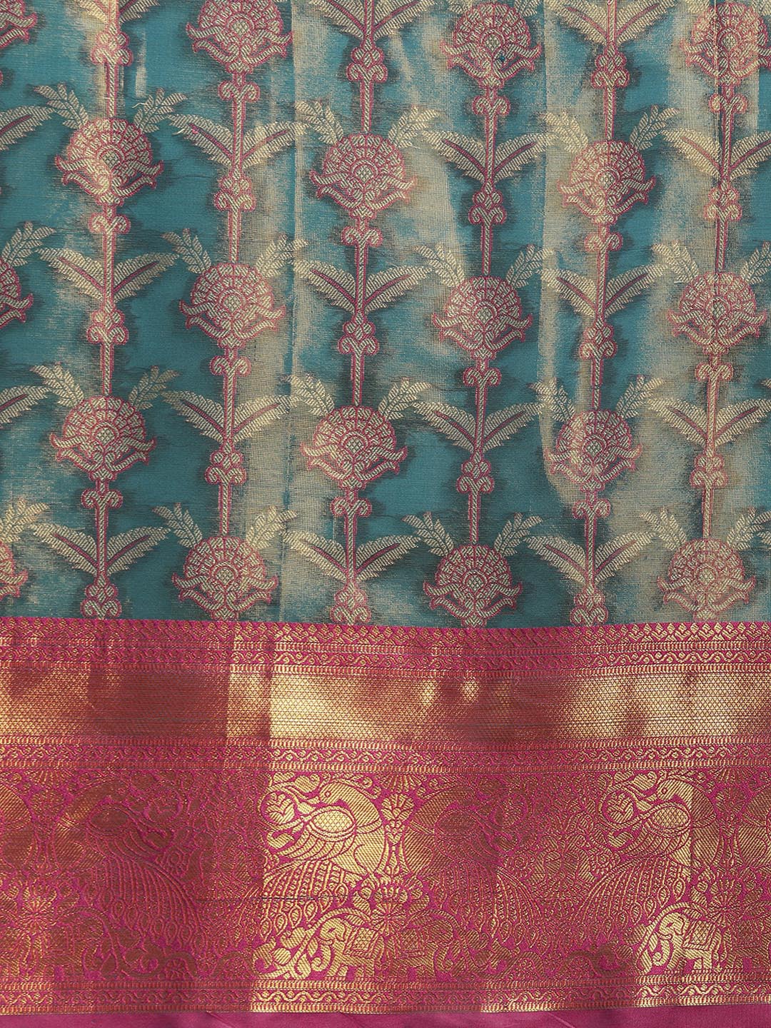 Ethnic Motifs Zari Woven Tissue Silk Saree