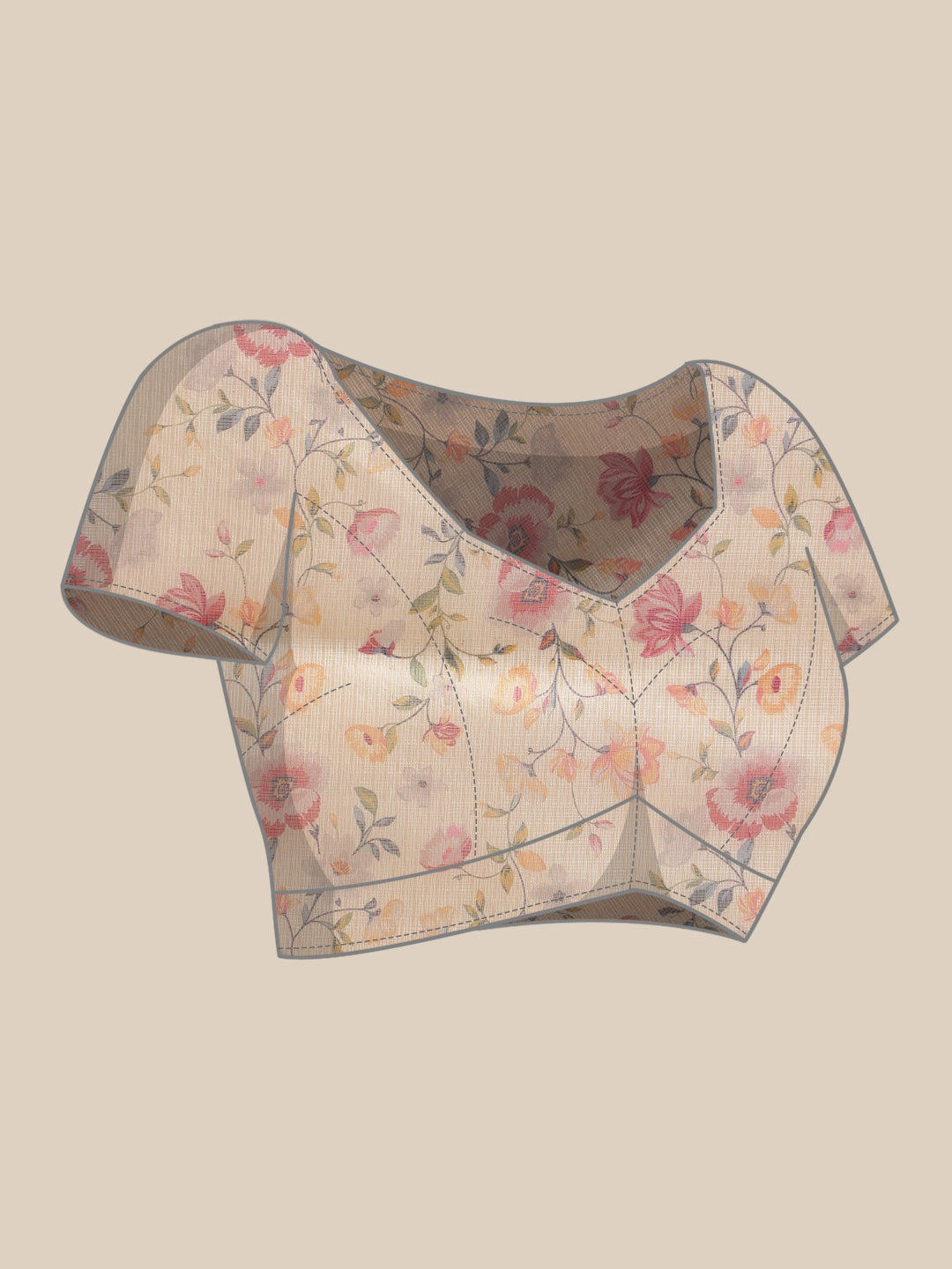 Women's Printed Muga Zari Tissue Silk Saree