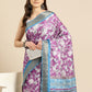 Floral Print Soft Silk Zari Woven Saree