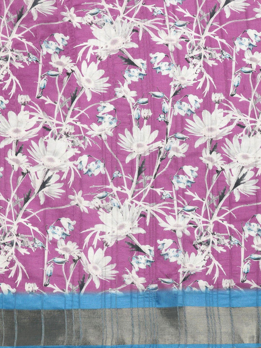 Floral Print Soft Silk Zari Woven Saree