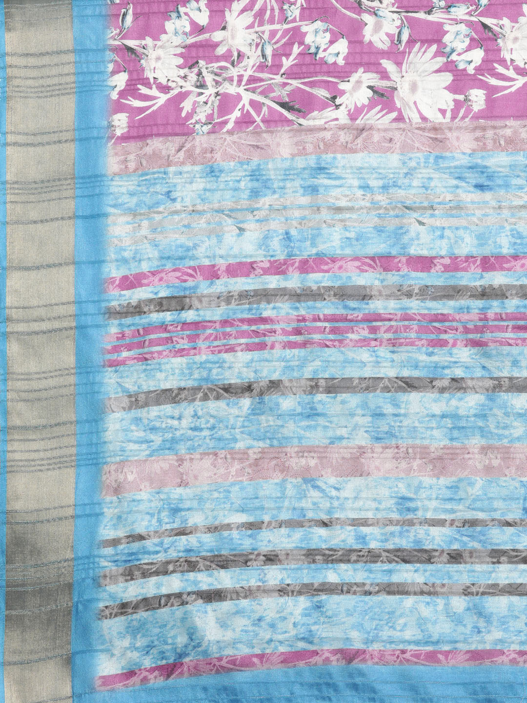 Floral Print Soft Silk Zari Woven Saree