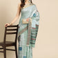 Floral Print Soft Silk Zari Woven Saree