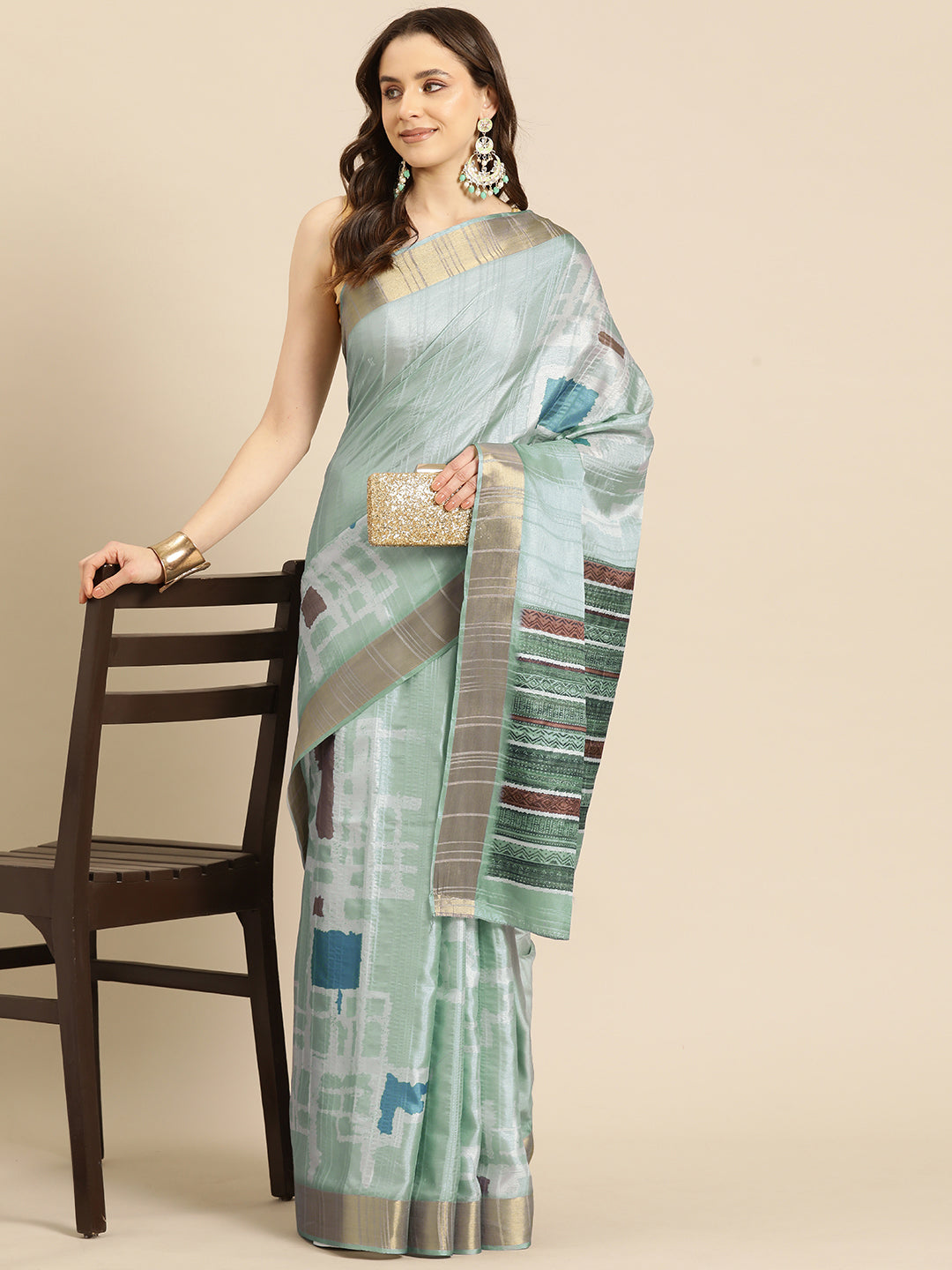 Floral Print Soft Silk Zari Woven Saree
