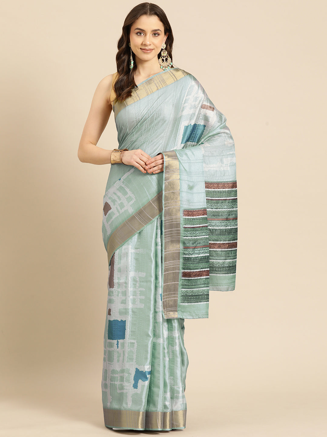 Floral Print Soft Silk Zari Woven Saree