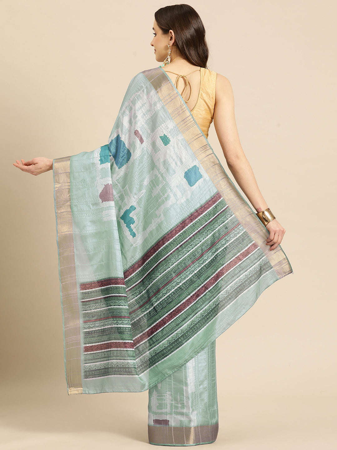 Floral Print Soft Silk Zari Woven Saree