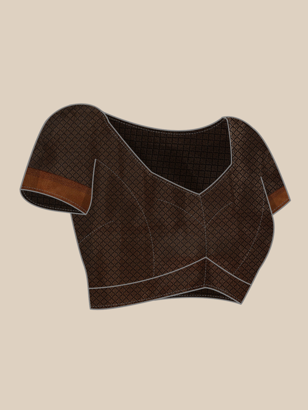 Chevron Classical Weaving Ikkat Zari Woven With Kanjivaram Border Saree