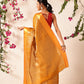 Chevron Classical Weaving Ikkat Zari Woven With Kanjivaram Border Saree