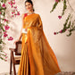 Chevron Classical Weaving Ikkat Zari Woven With Kanjivaram Border Saree