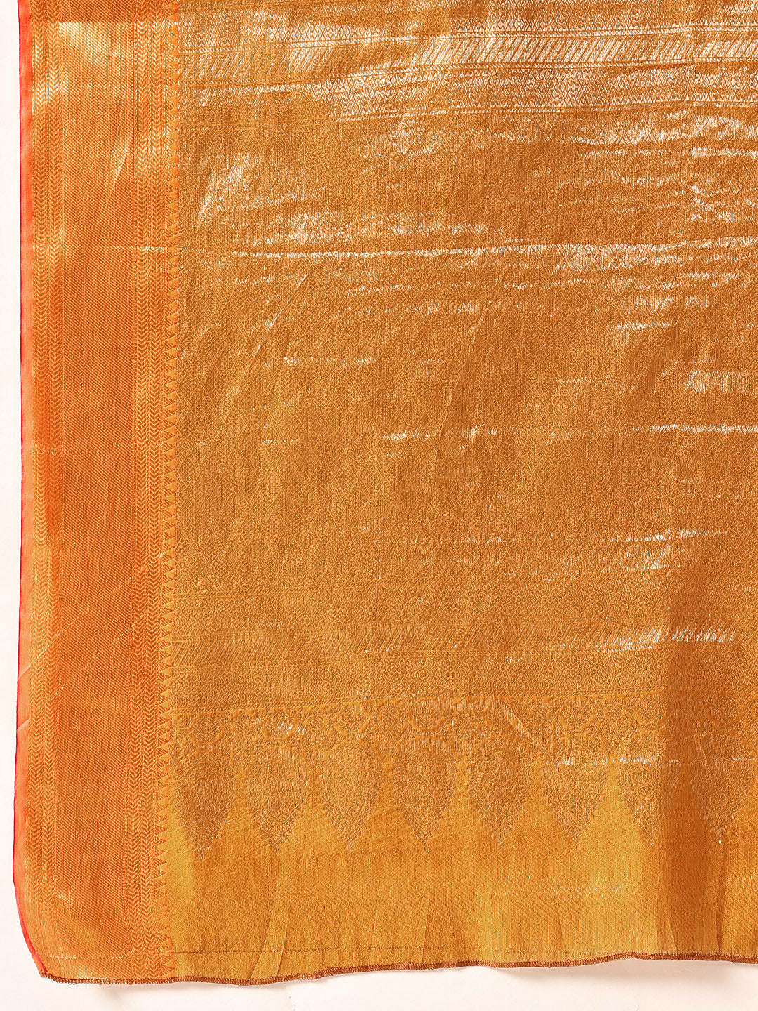 Chevron Classical Weaving Ikkat Zari Woven With Kanjivaram Border Saree