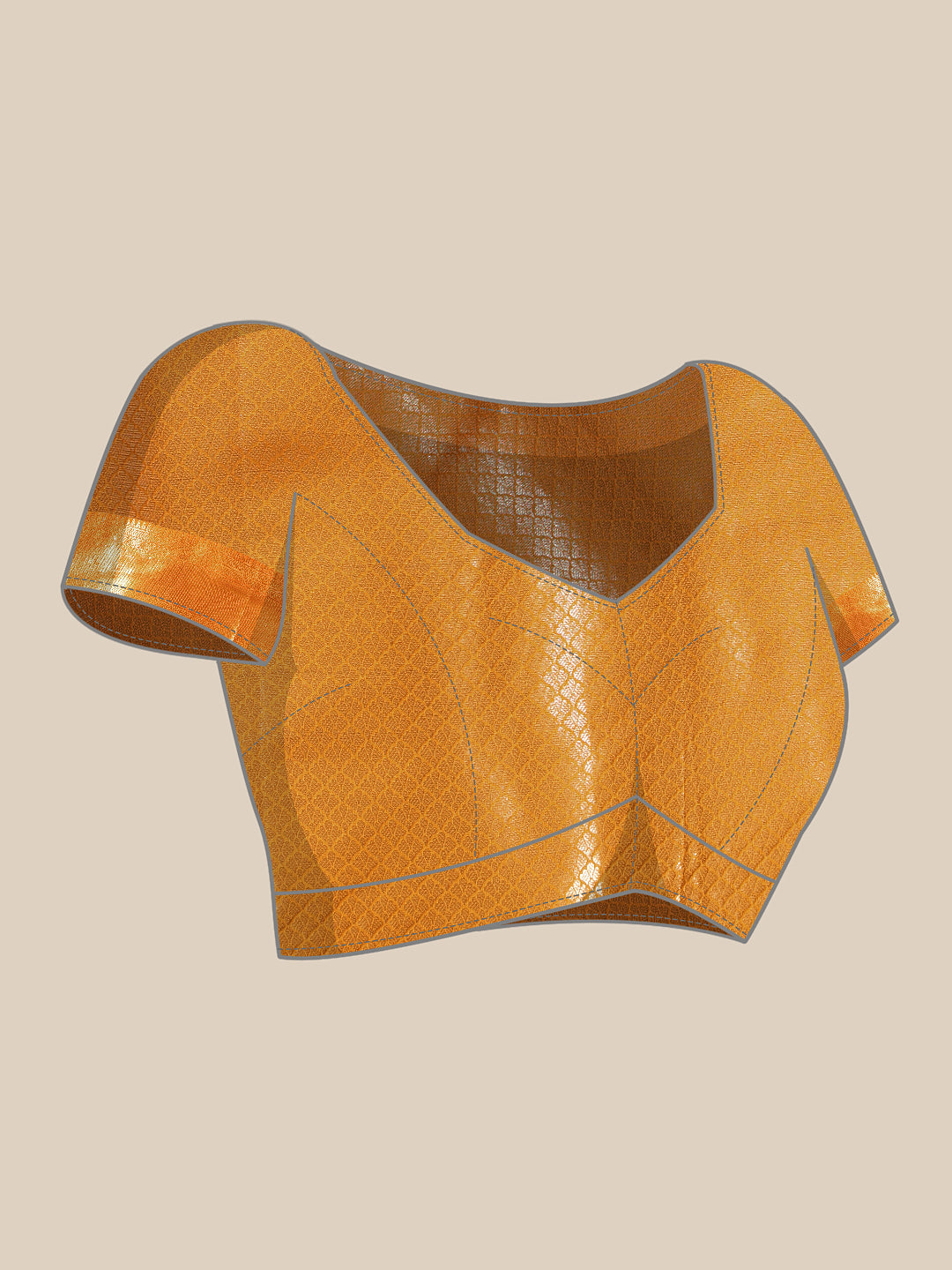 Chevron Classical Weaving Ikkat Zari Woven With Kanjivaram Border Saree