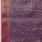Chevron Classical Weaving Ikkat Zari Woven With Kanjivaram Border Saree