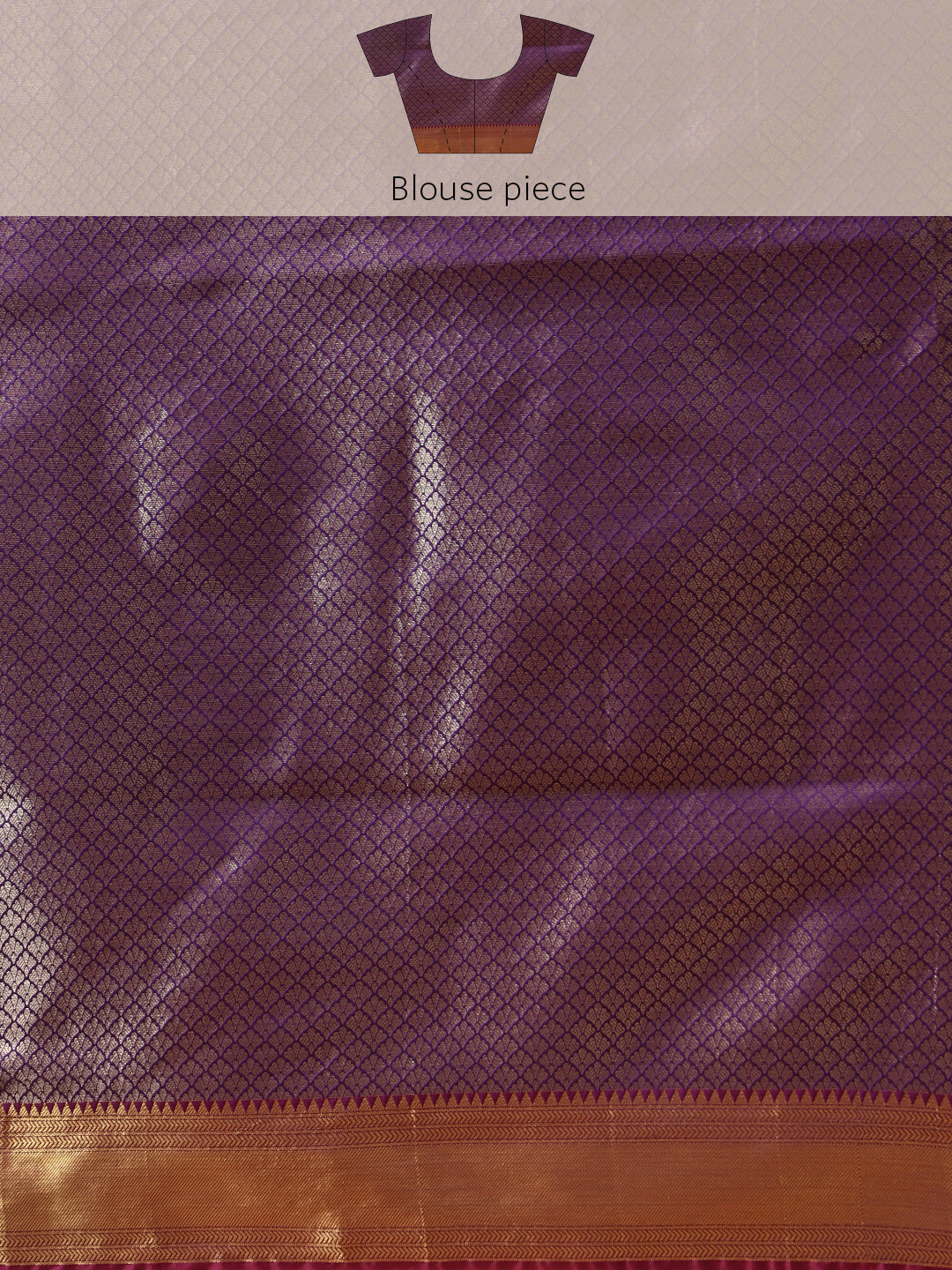 Chevron Classical Weaving Ikkat Zari Woven With Kanjivaram Border Saree