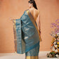 Chevron Classical Weaving Ikkat Zari Woven With Kanjivaram Border Saree