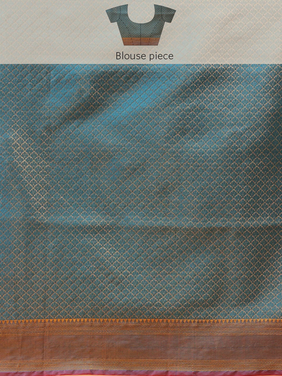 Chevron Classical Weaving Ikkat Zari Woven With Kanjivaram Border Saree