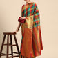 Women's Kanjivaram Color Block Checks Saree