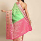 Parrot Green & Gold Ethnic Motifs Woven Design Zari Art Silk Saree