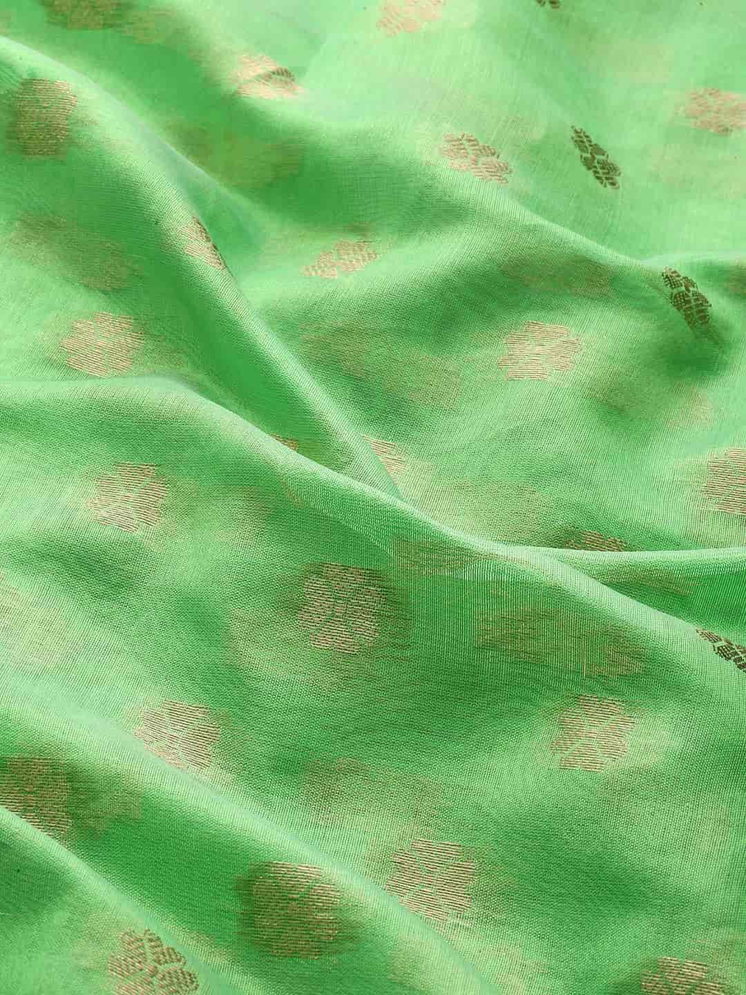Parrot Green & Gold Ethnic Motifs Woven Design Zari Art Silk Saree