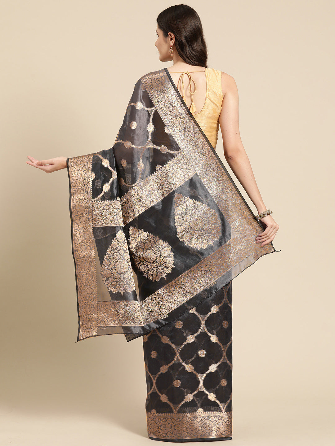 Banarasi Organza Silk Zari Woven Saree