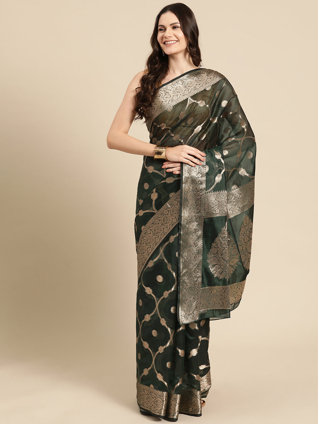 Banarasi Organza Silk Zari Woven Saree