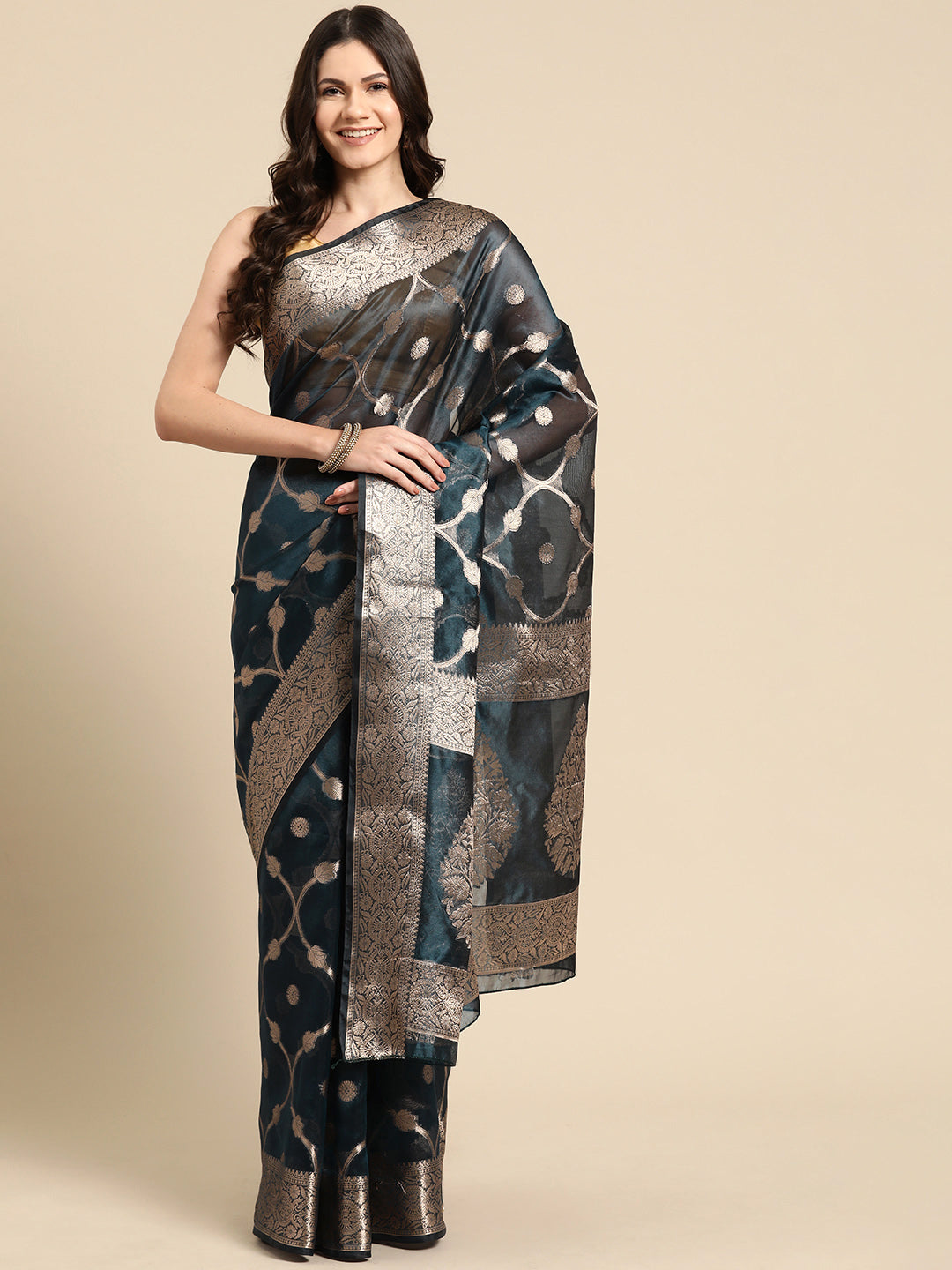 Banarasi Organza Silk Zari Woven Saree
