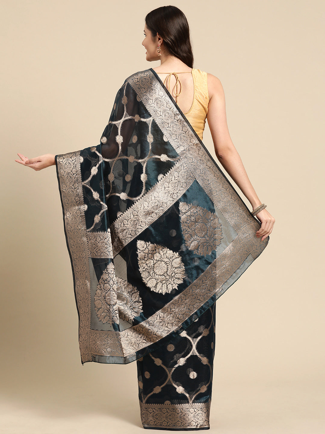 Banarasi Organza Silk Zari Woven Saree