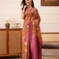 Floral Printed Crepe Saree