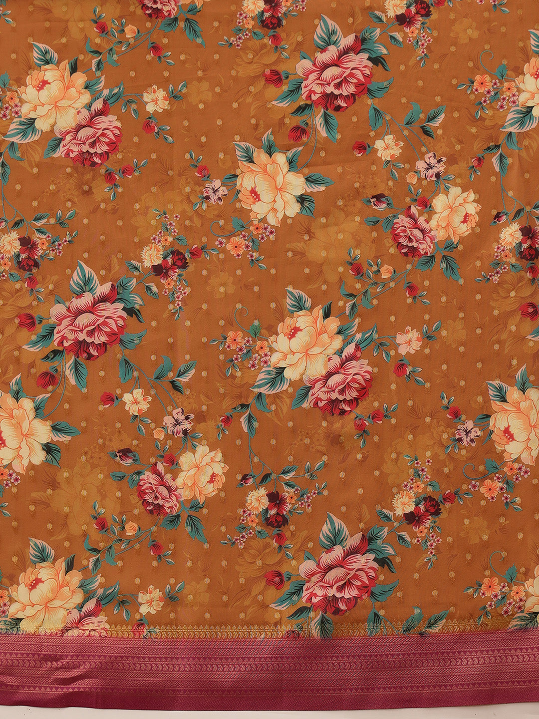 Floral Printed Crepe Saree