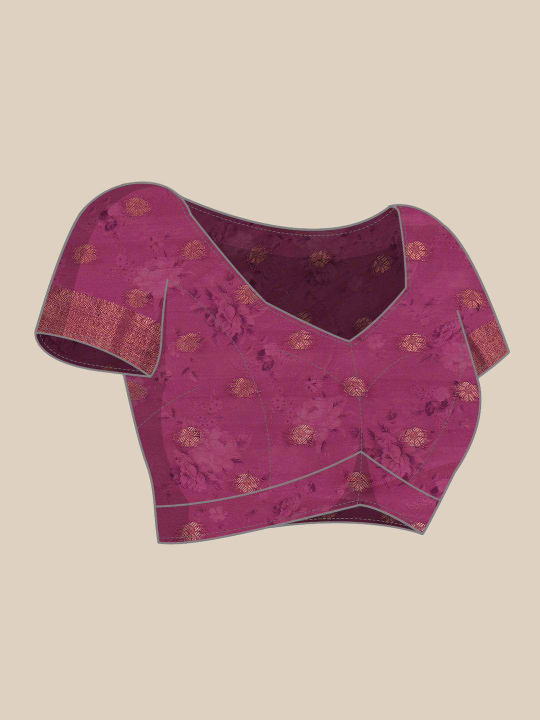 Floral Printed Crepe Saree