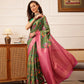 Floral Printed Crepe Saree