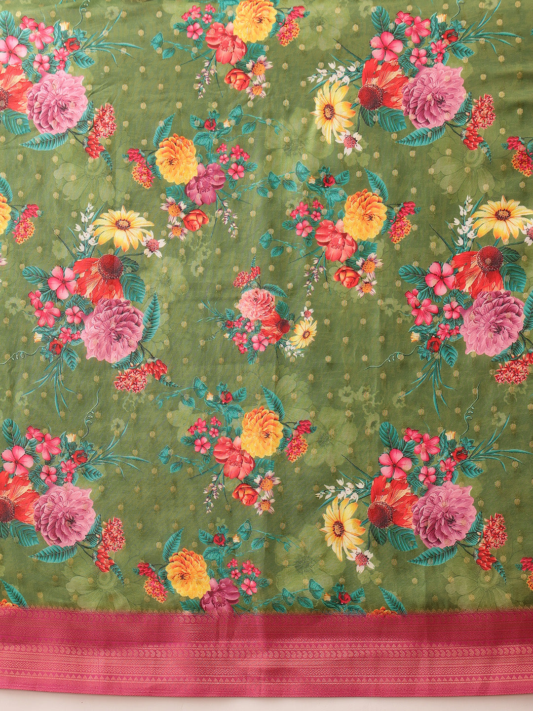 Floral Printed Crepe Saree