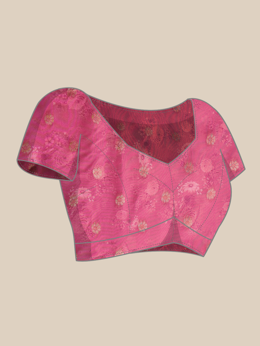 Floral Printed Crepe Saree