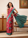 Floral Printed Crepe Saree