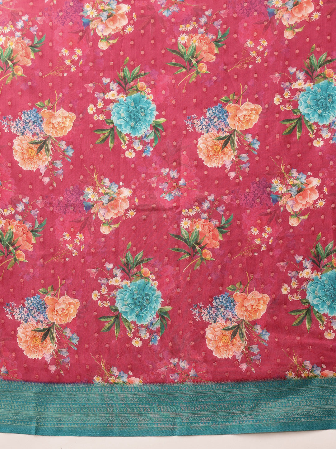 Floral Printed Crepe Saree