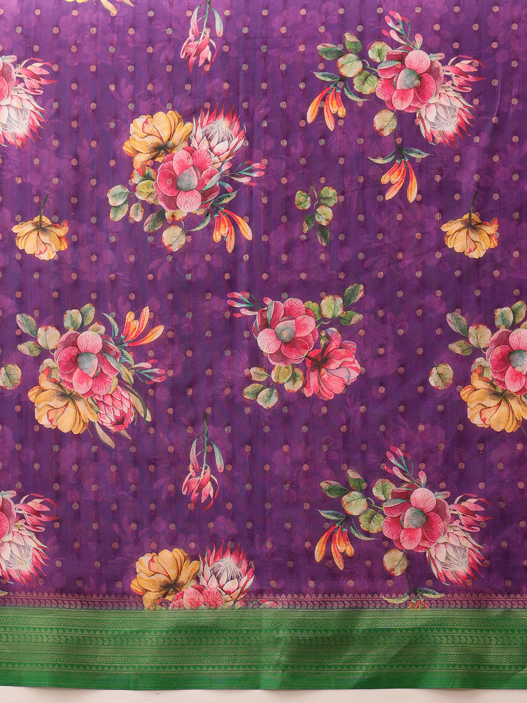 Floral Printed Crepe Saree