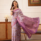 Striped Printed Crepe Saree