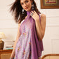 Striped Printed Crepe Saree