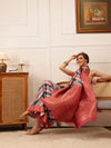 Striped Printed Crepe Saree