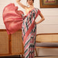 Striped Printed Crepe Saree