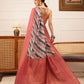 Striped Printed Crepe Saree
