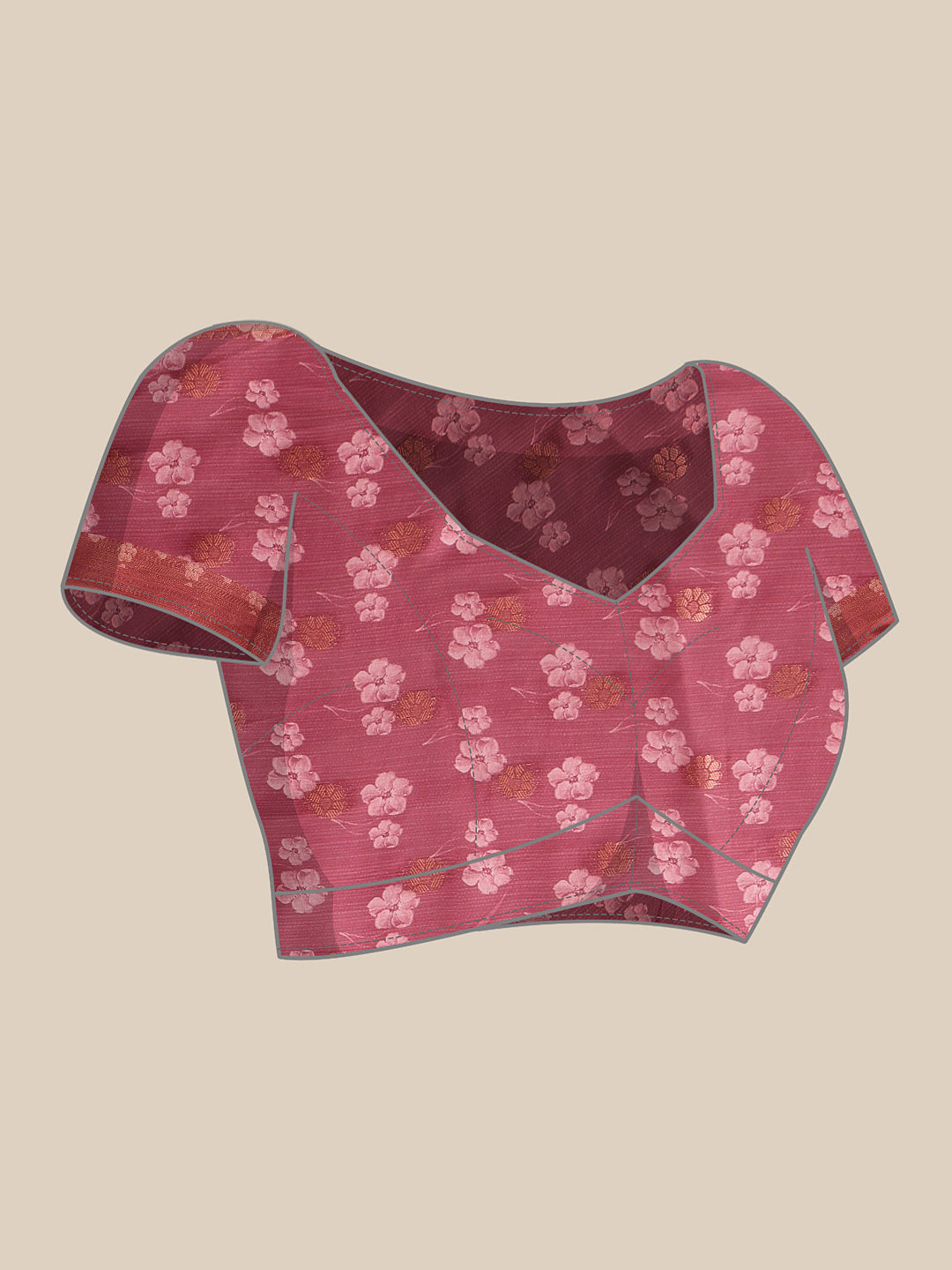 Striped Printed Crepe Saree