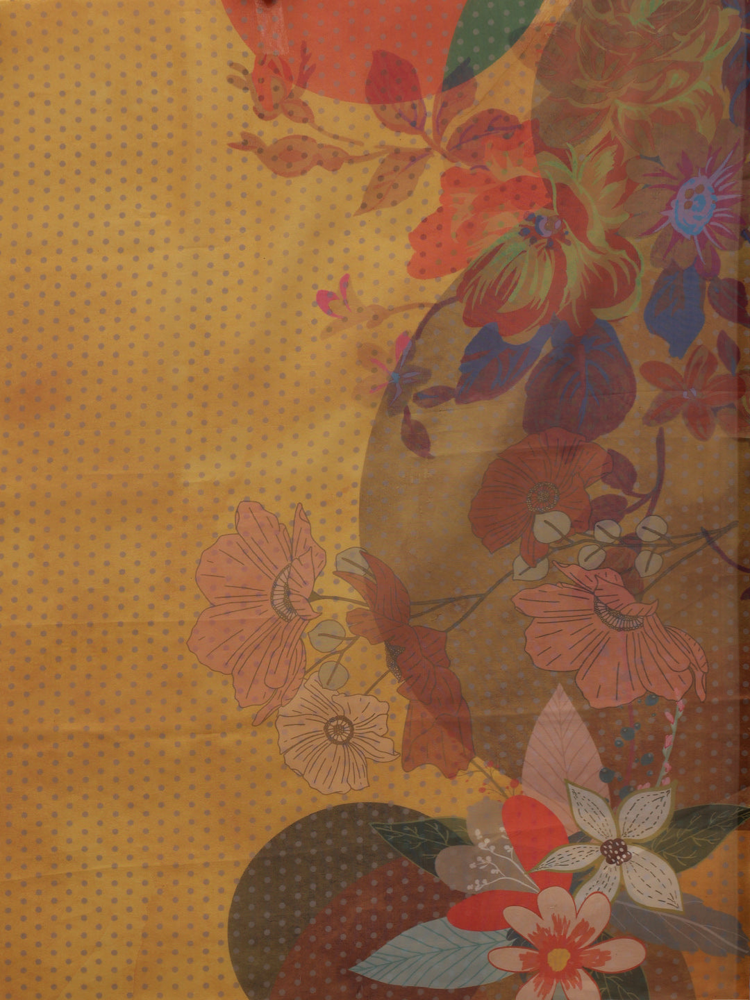 Floral Chanderi Polyester Silk Saree