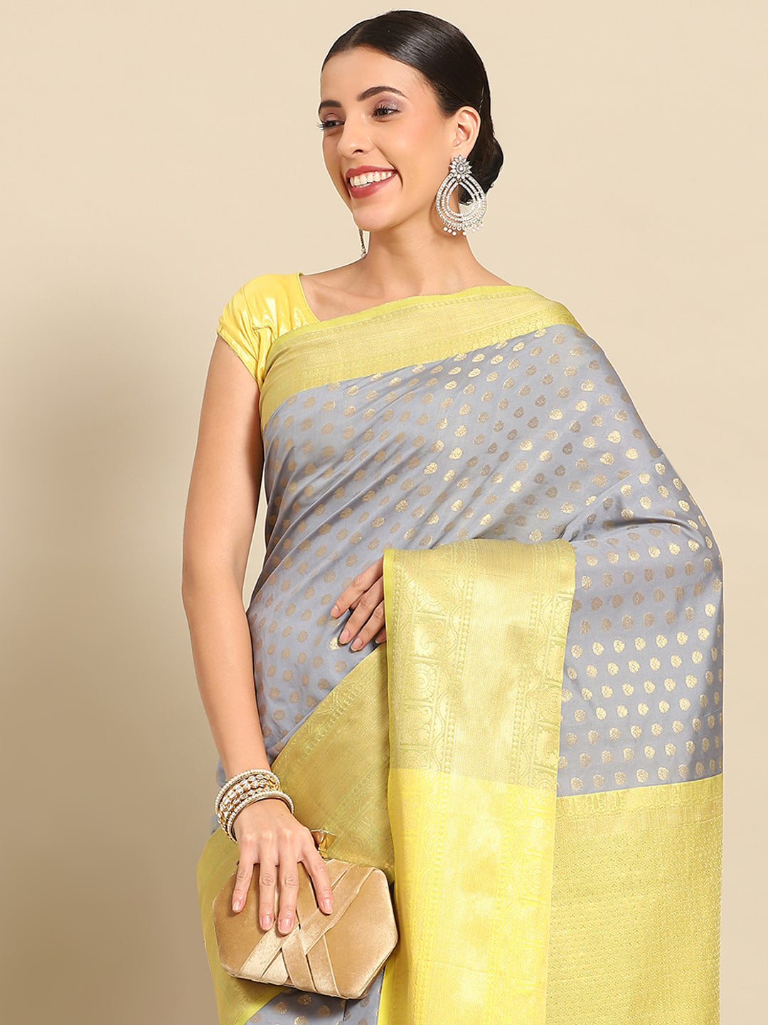 Ethnic Motifs Kanjeewaram Art Silk Saree