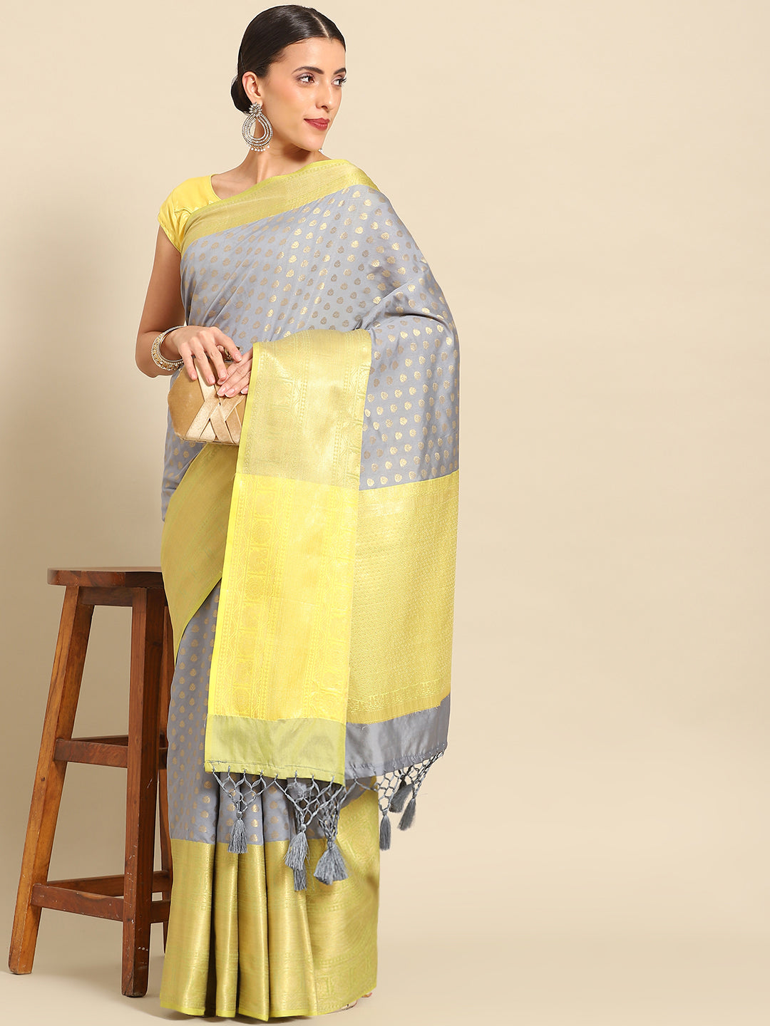 Ethnic Motifs Kanjeewaram Art Silk Saree