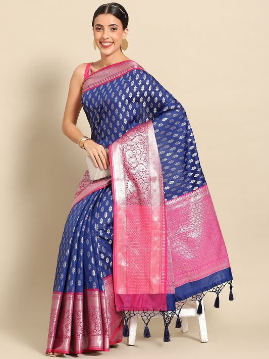 Ethnic Motifs Kanjeewaram Art Silk Saree